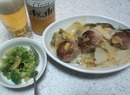 肉団子の白菜煮丼