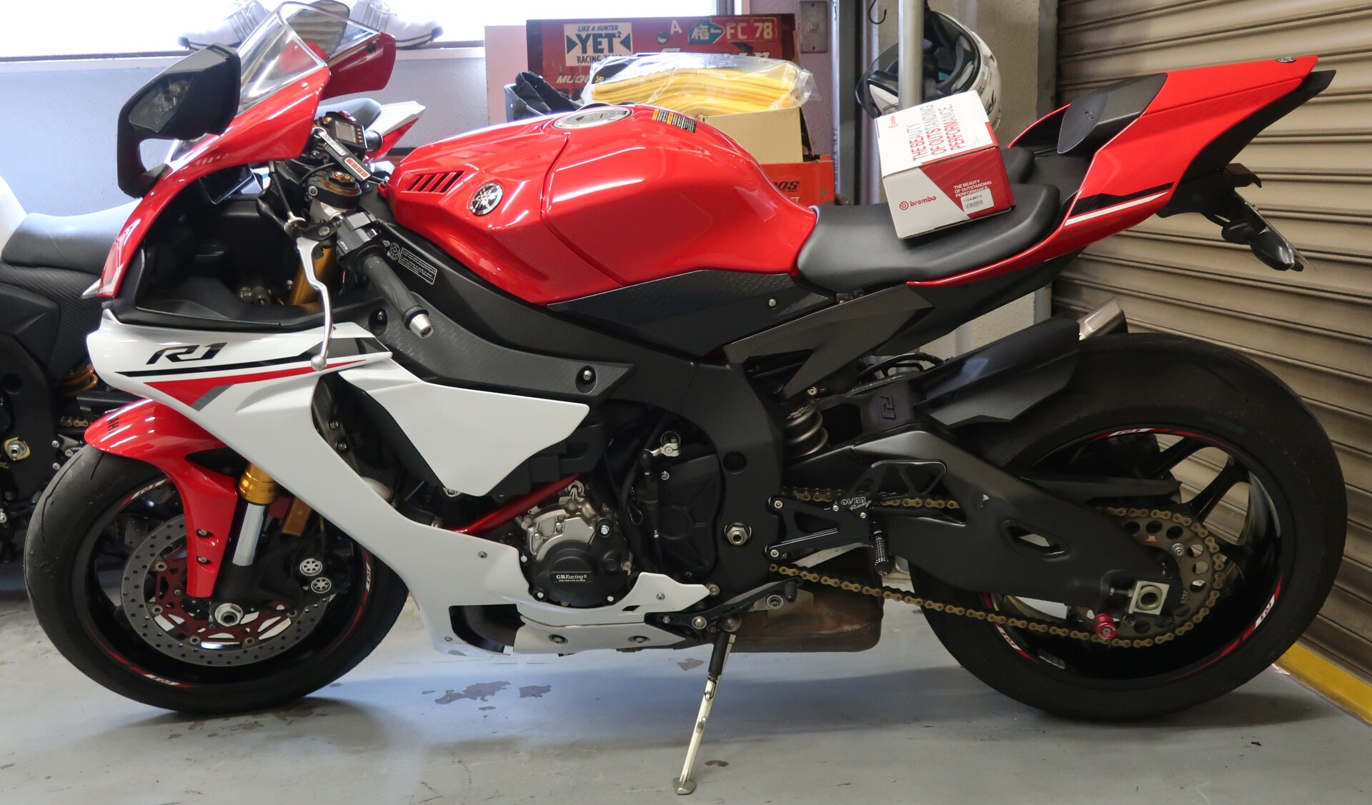 YZF-R1純正リアマスター4XVブレンボbrembo_YZFR1_98-99年ブレーキ流用にもXJR400/XJR1300/YZFR6_MT07_φ1/2 梨塾ガレージ YZF-R1 brembo RCS 装着 ブレンボマスター装着