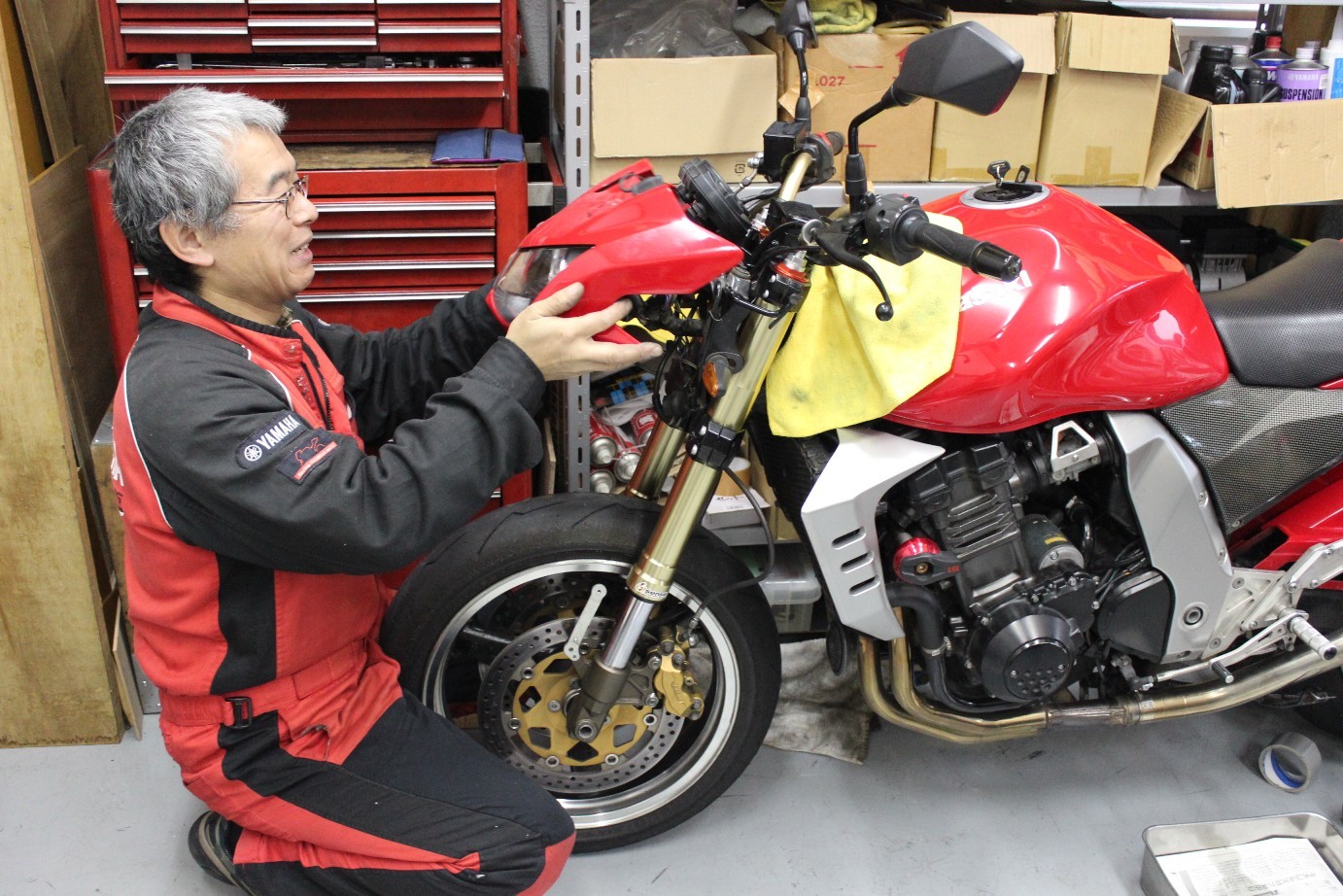 Z1000 フロントフォーク オーバーホール ＆ バネレート チェンジ 