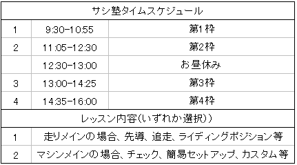 サシ塾タイムスケジュール