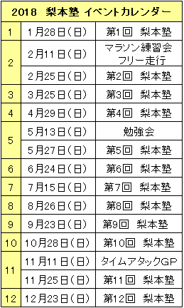 2018イベントカレンダー