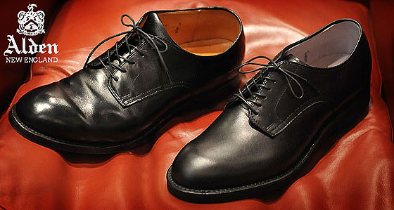 【レア品】オールデン ALDEN プレーントゥ ホールカット ビンテージ 黒 旧ロゴ ALDEN 912 ホールカット 内羽 プレーントゥ ヴィンテージ