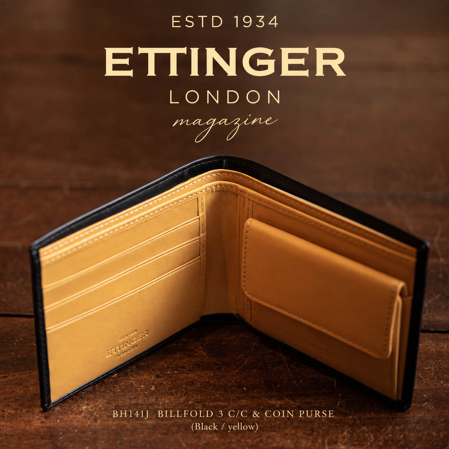 開けば鮮やかなイエロー。ETTINGER定番二つ折り財布! : NATORIYAのブログ