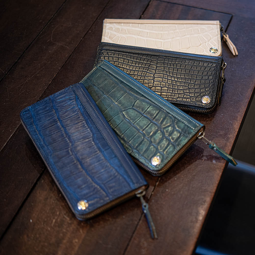 moto クロコダイル ジップコンパクトウォレット