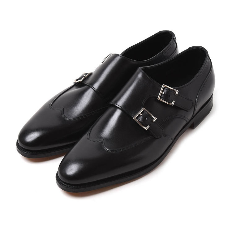 美品□JOHN LOBB/ジョンロブ EMBER/エンバー LAST 7000 ウィングチップ ダブルモンクストラップ レザーシューズ ブラウン 6 イングランド製