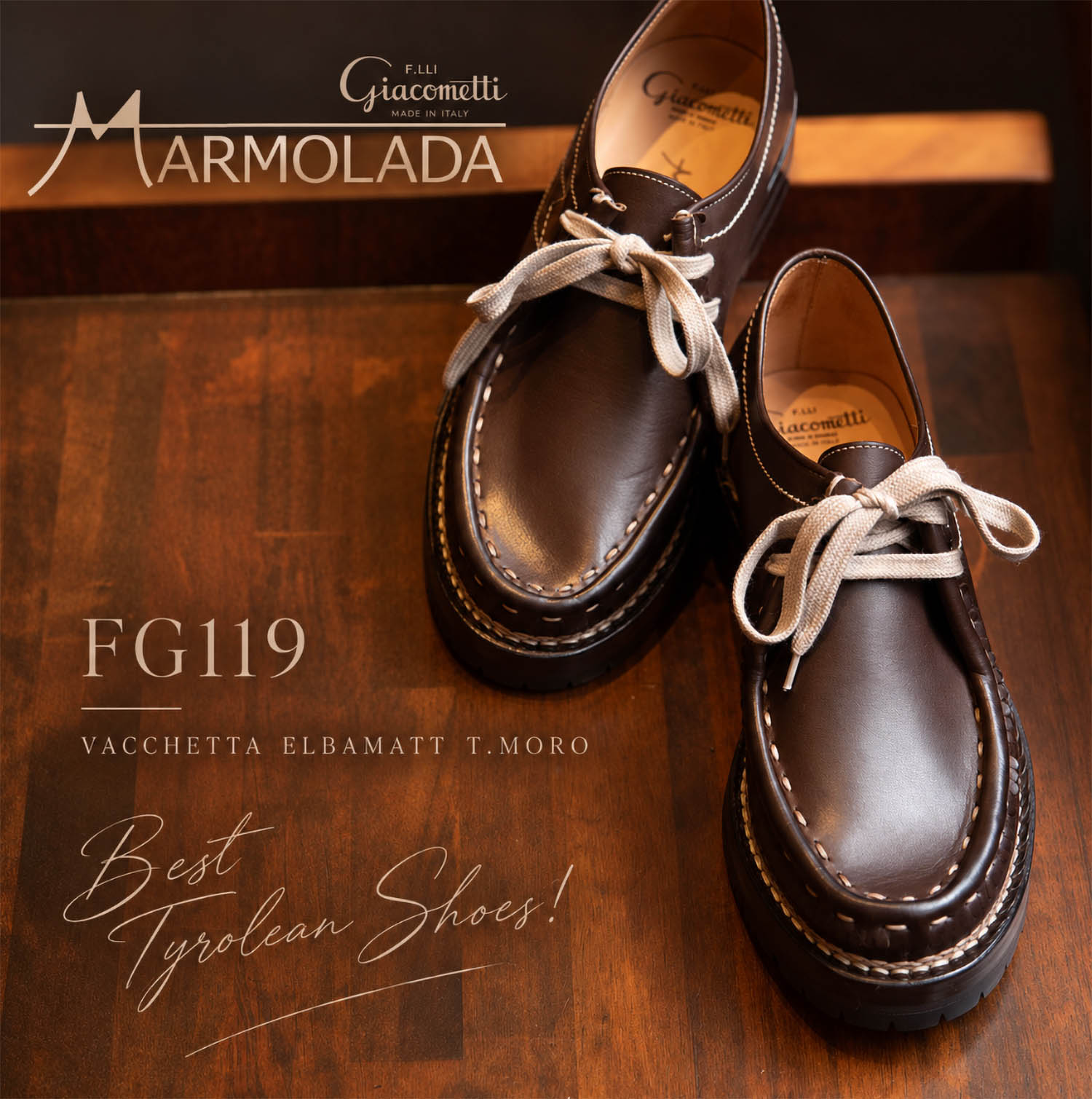 超おすすめのチロリアンシューズ。Marmolada FG119を工芸品として