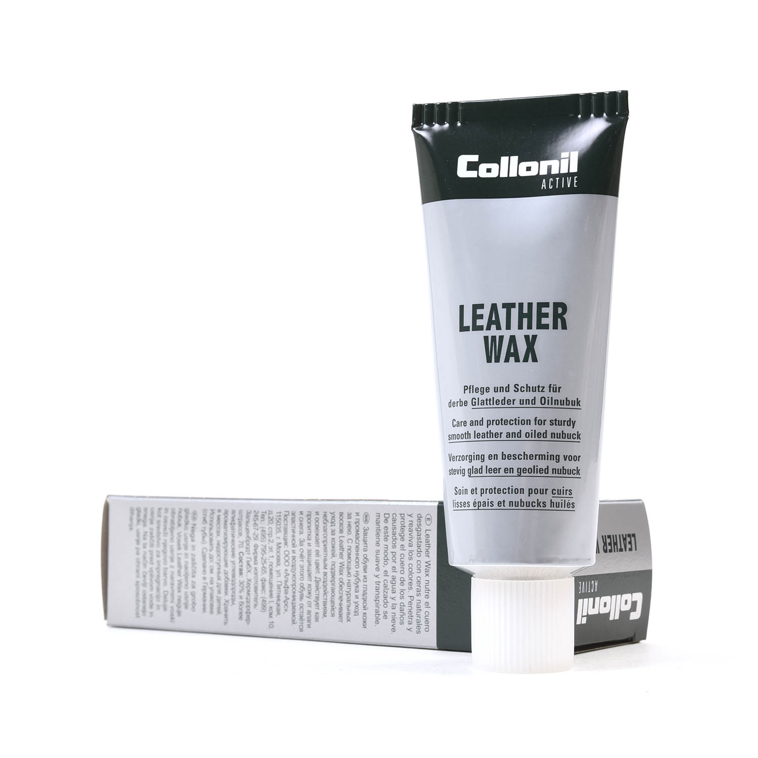 コロニル LEATHER WAX チューブと外箱