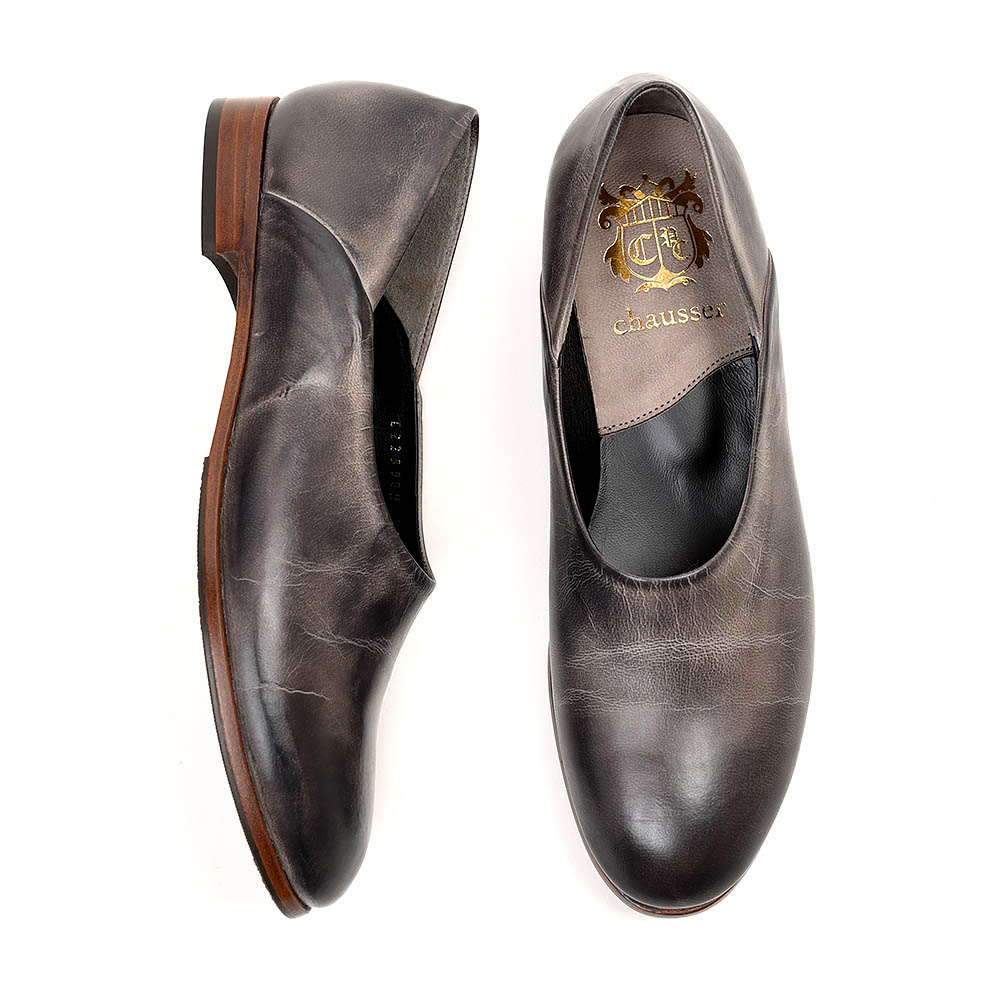 入荷 Chausser ショセ C2299oh 山羊革ワックススリッポン グレー レディース Natoriyaのブログ