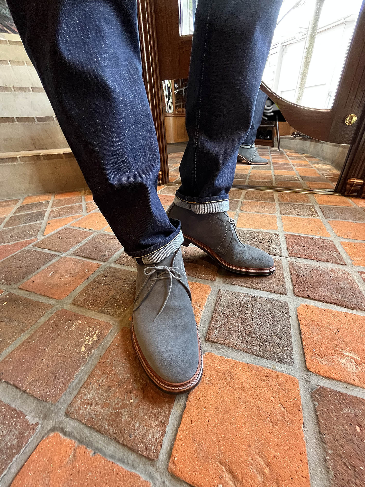 オールデン 1592L CHUKKA BOOT レジャー3 スエード BLUE GRAY