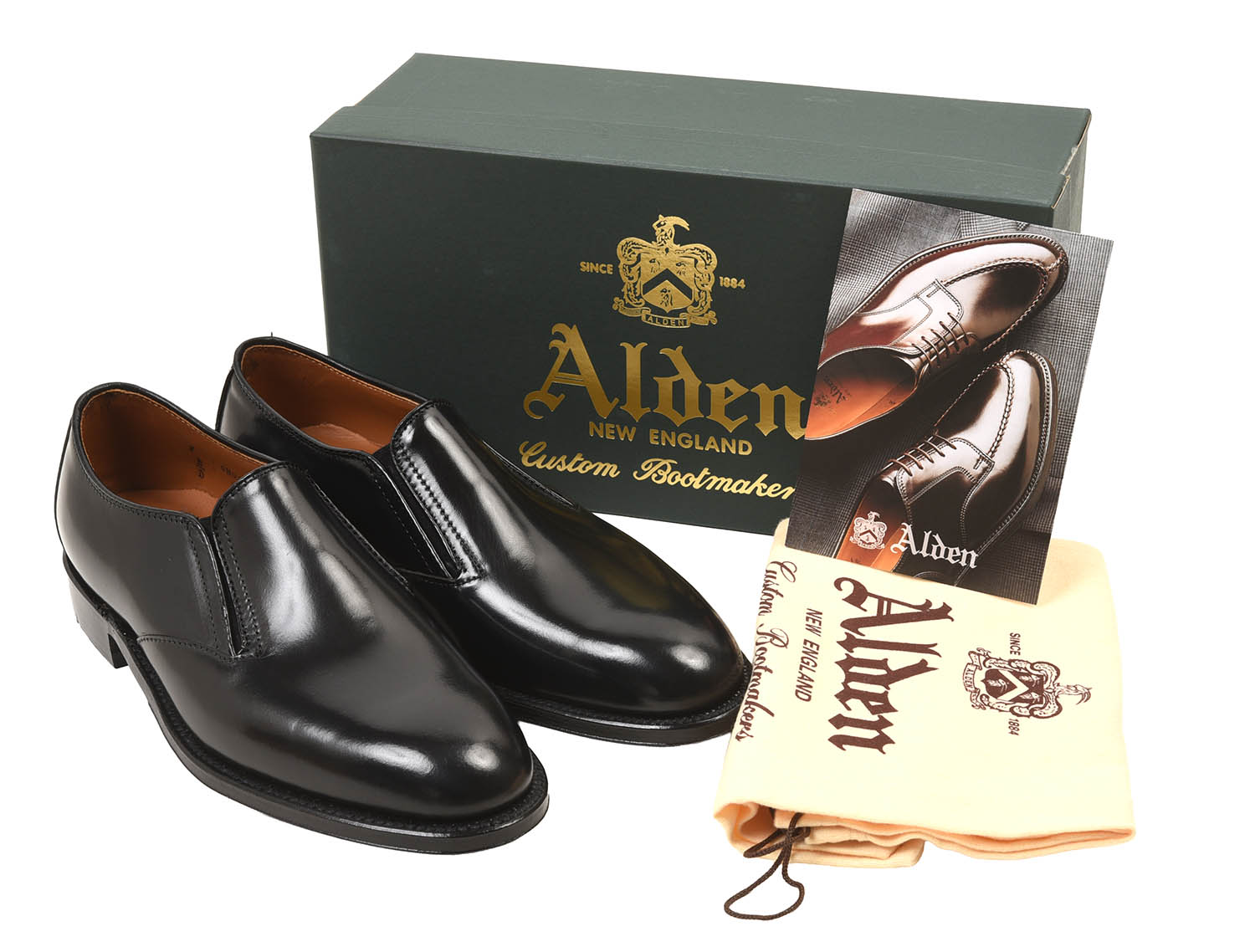 N9409-13 オールデン N9409 GORE SLIP ON コードバン BLACK