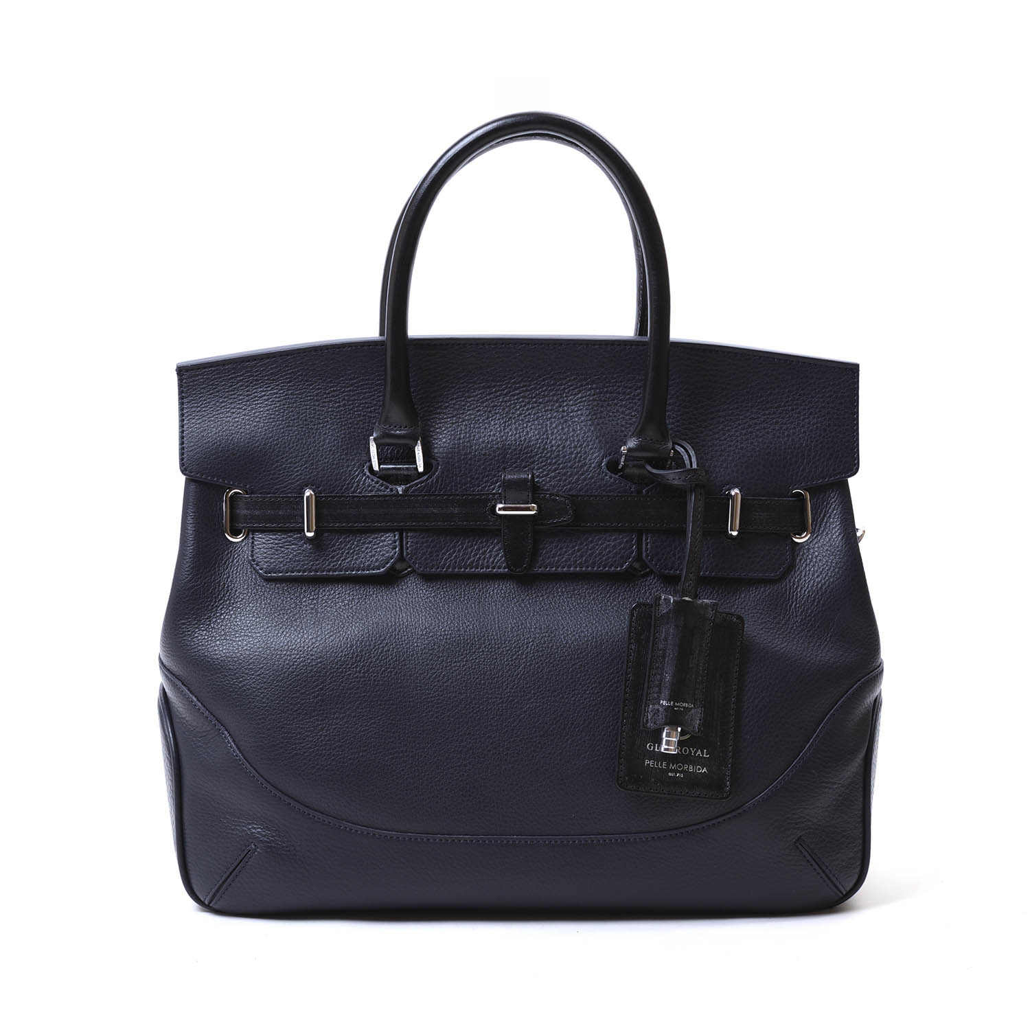 PELLE MORBIDA×GLENROYAL FLAP BOSTON BAG