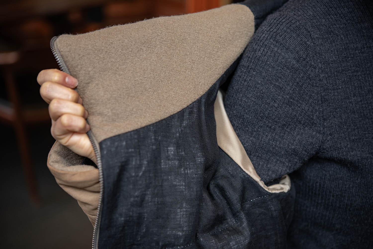 TRANSIT M-3-382 ラムレザー 質感 ブラウン