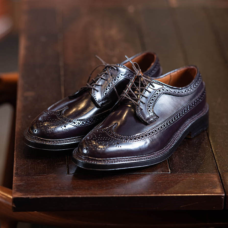 Alden ウィングチップ 966 9D カーフ アメリカンロングウイング