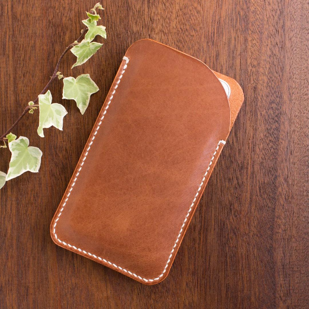 革スマホケース シンプル スマホ レザースリーブケース 革びとのハンドメイド革小物 革スマホケース シンプル スマホ レザースリーブケース 革びとのハンドメイド革小物