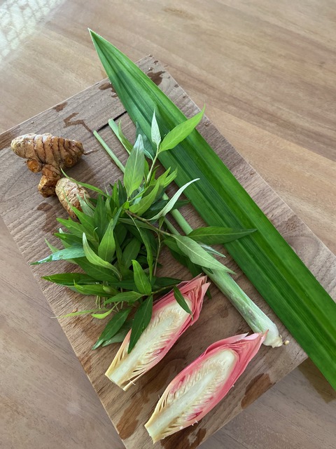 庭のジンジャーフラワーやバタフライピーを使って ナシケラブ 作り Simply Style Kl