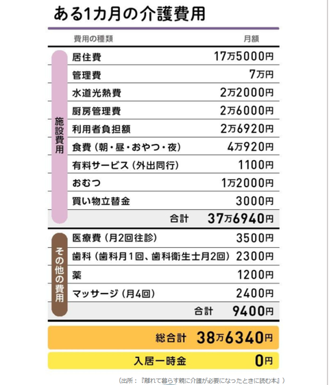 1か月の介護費用