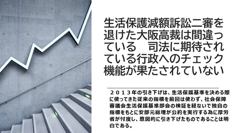 生活保護減額訴訟大阪高裁の間違い