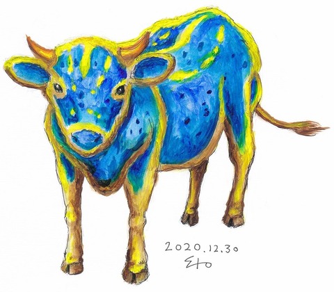 年賀状_2021_アオウミウシ牛-小