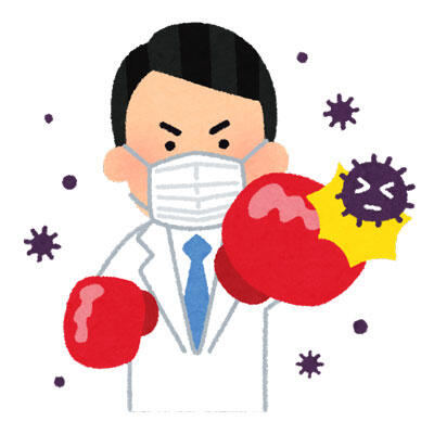 ウイルスと戦う人