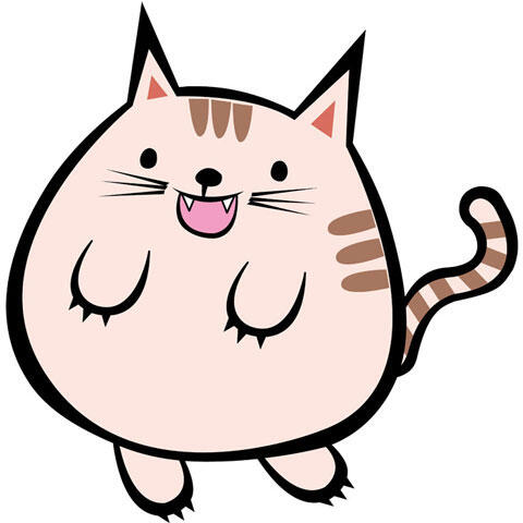 丸々した猫のキャラクター