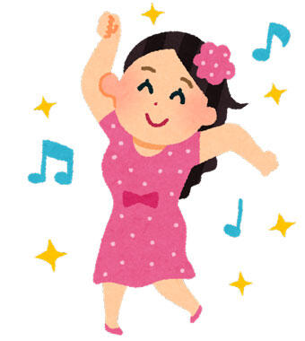 衣装を着て踊る女性