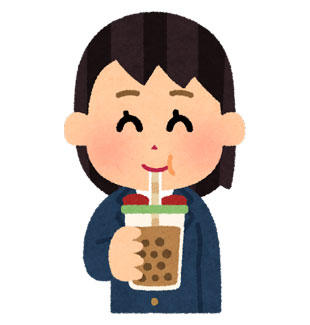 タピオカミルクティー 女子高生