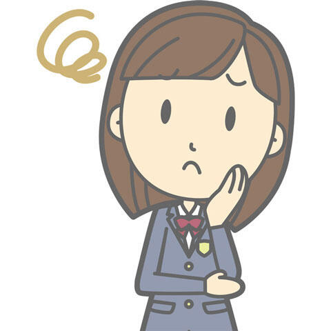 困った表情をしている女子高校生