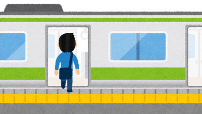 電車の乗り降りをする人