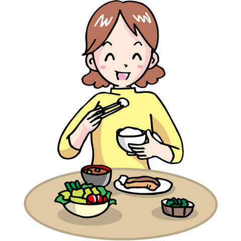 食事中の女性