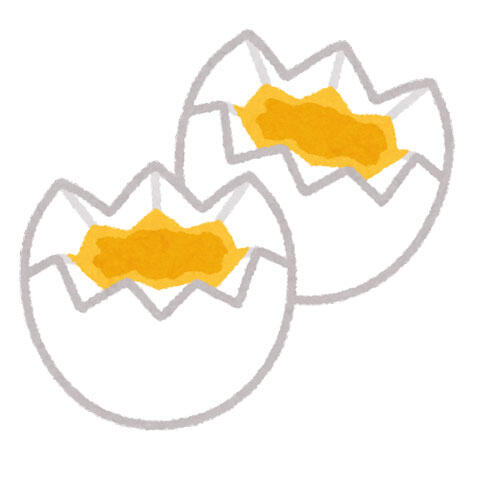 ギザギザのゆで卵