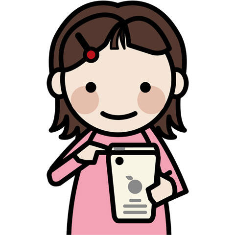 スマホを使う女子小学生