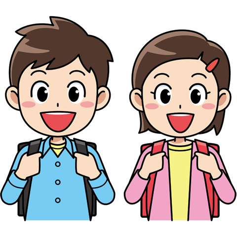 小学生の男の子と女の子