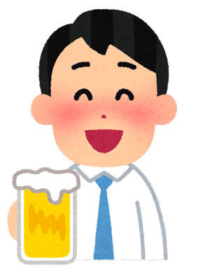 お酒を飲んでいる男性