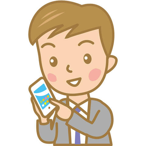 スマホ　男性会社員