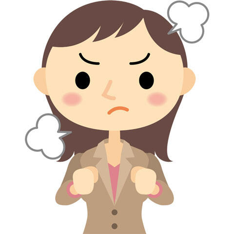 怒りをあらわにする女性