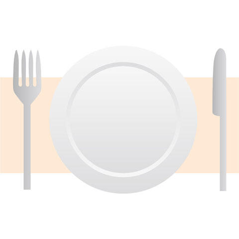 皿とフォークとナイフのディナーセット