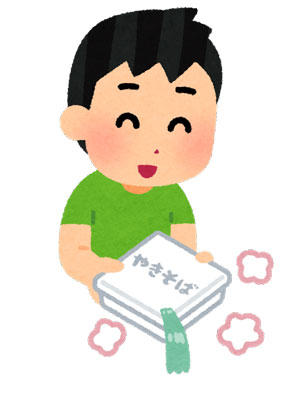 カップ焼きそばを作る人