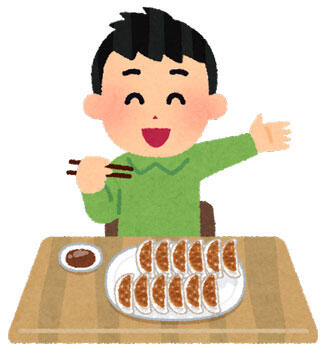 餃子を食べる人