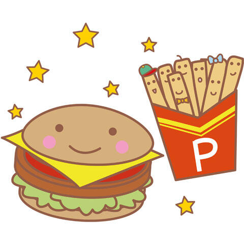 ハンバーガーとフライドポテト