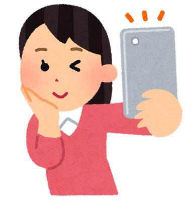 撮影している女性