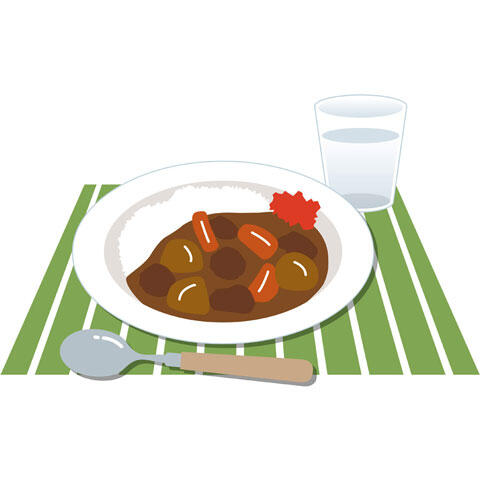 カレーライスと水