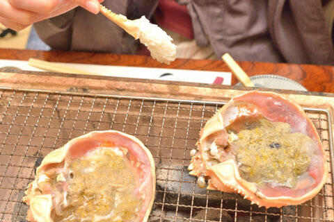 カニの甲羅焼き