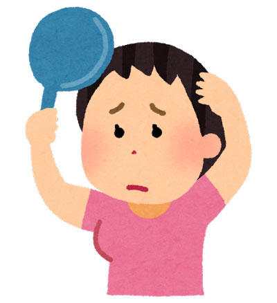 薄毛に悩む女性