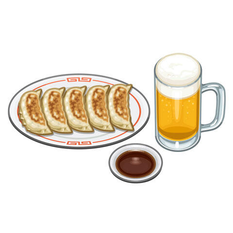 焼餃子と生ビール