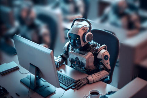 オフィス-で働くロボット