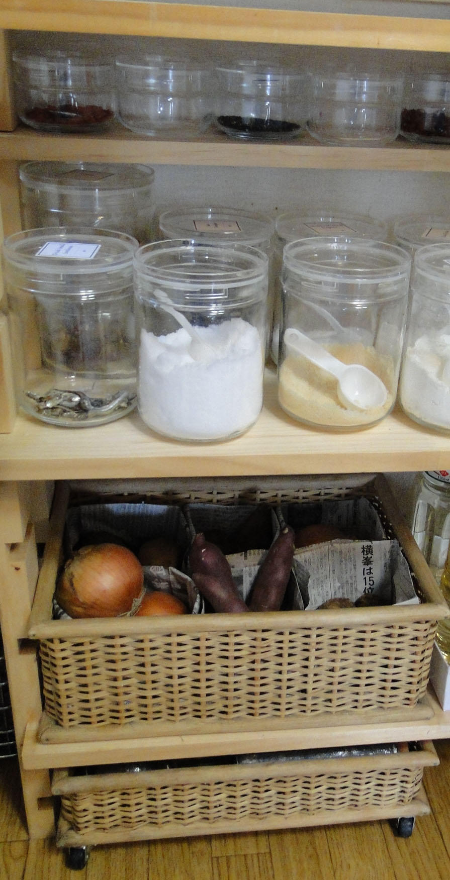 無印良品 ブリ材バスケットの収納 : Neigeノ庭カラ