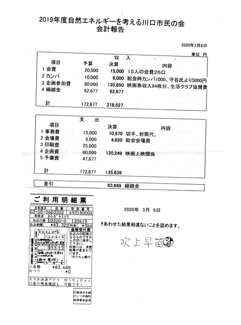 補正会計報告
