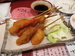 串カツ盛り合わせ もちろんビールで!