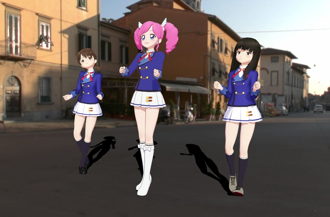 ８月は夏イベ 洋風実写背景でアイカツする天羽まどか 初雪白雪 ４ ５も ねこさんなのです