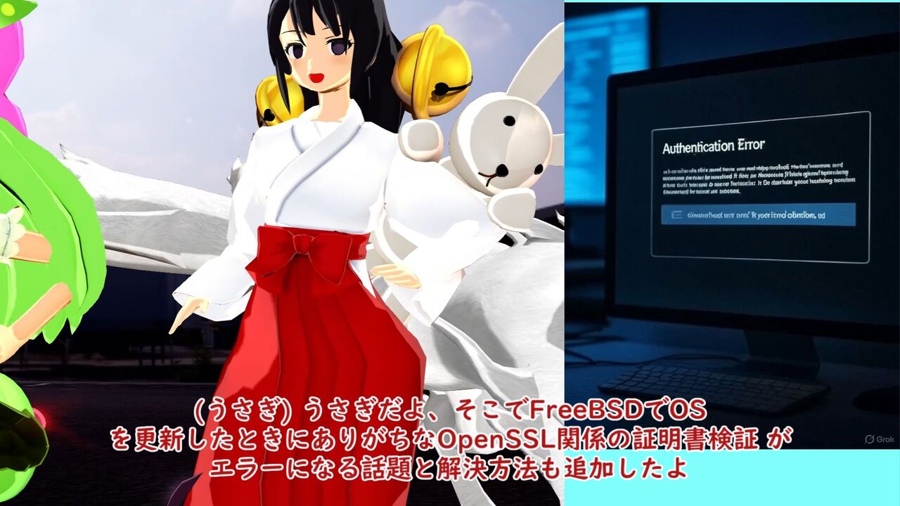 FreeBSD 14.3R-p1 と OpenSSL 認証エラー（voicevox 東北ずん子β